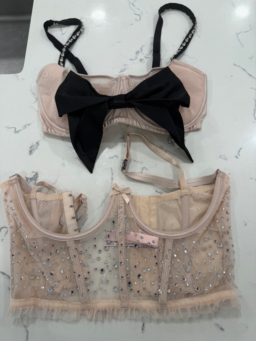 Victoria secret sparkle crystal bras set